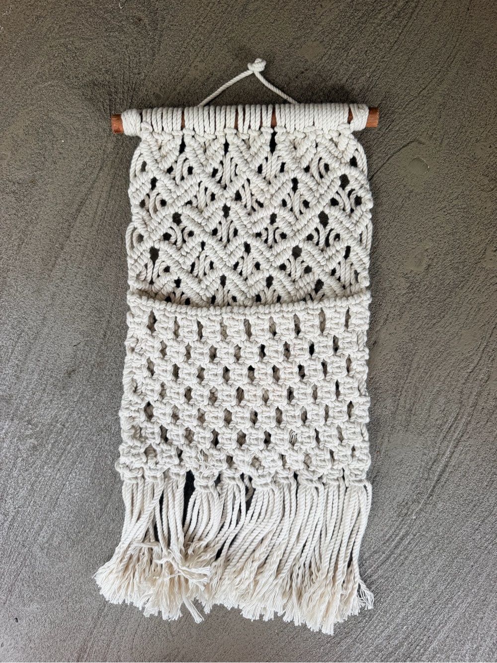 Handmade Cream Macramé Wall Hanging - Boho Home Decor